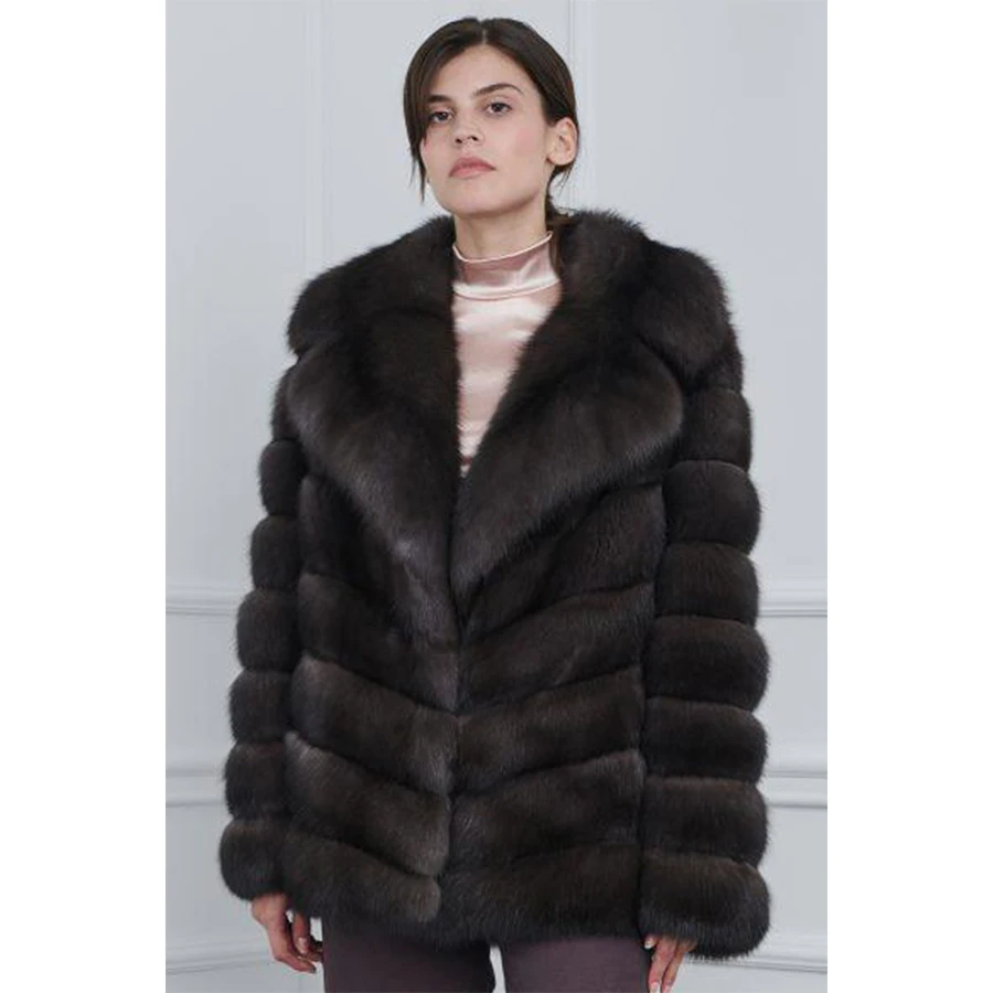 

Ladies Genuine Fox Fur Coat Winter Jackets Fox Fur Fluffy Coat 2024 Luxury Clothes Women Natural Fox Furs Coat