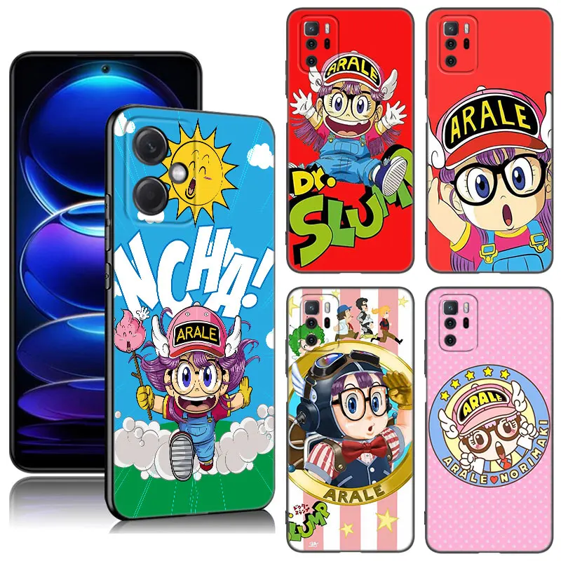 Dr Slump Arale Anime custodia in Silicone nero per Xiaomi Redmi Note 10 11 11S 12 13 4G 8 9 11T Pro 5G Plus 8T 9S 10S 12S