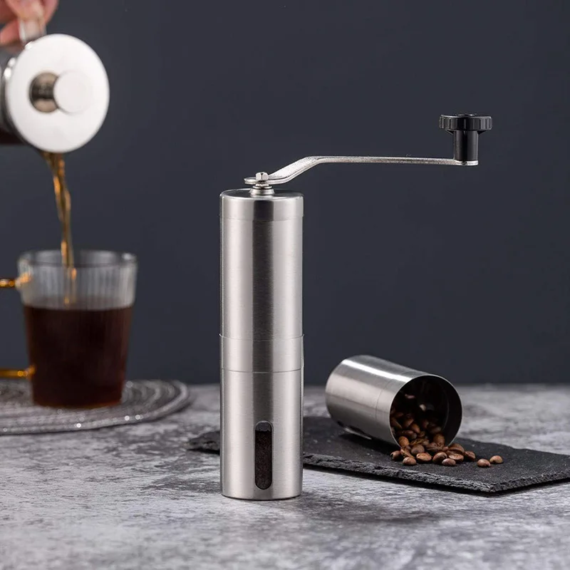 Manual Coffee Grinder Stainless Steel Manual Conical Burr Coffee Bean Grinder with Hand Crank and 18 Adjustable Settings