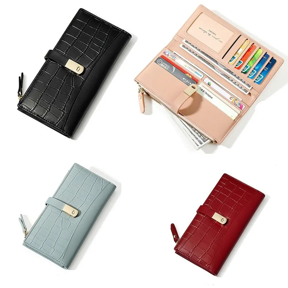 

Large Capacity Long Wallet Multipurpose Fashion PU Leather Lady Clutch Bag Portable Zipper Wallet