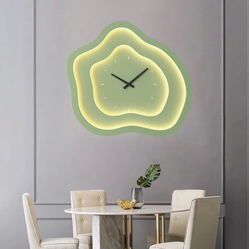 

Modern with Clock LED Wall Lamp White Green Iron Acrylic Dimmable for Bedroom Foyer Office Shop Sconce Dropshipping