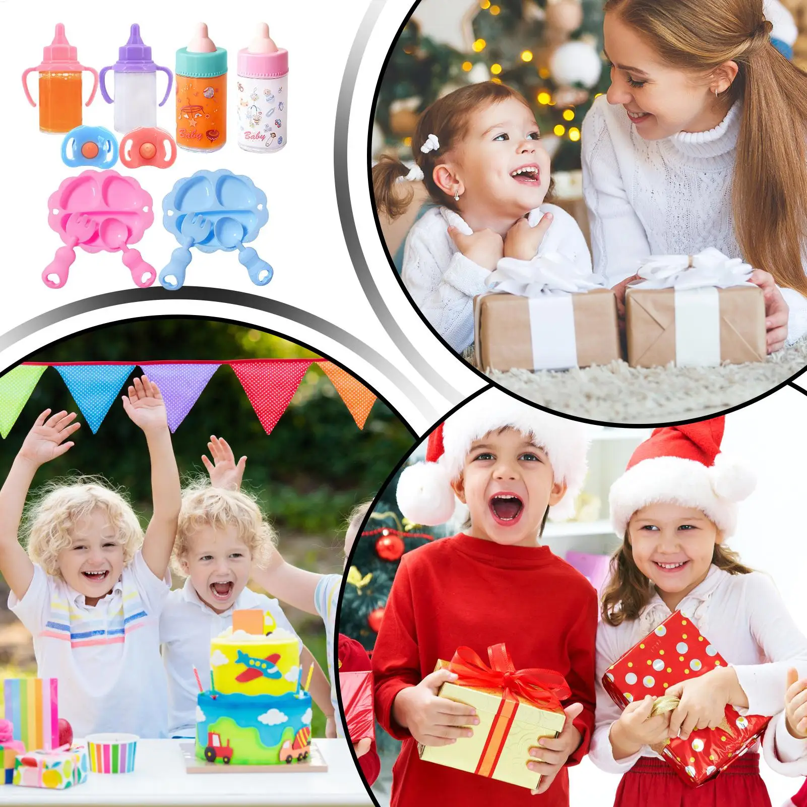 

Toy Baby Bottles For Dolls Baby Pretend Play Toy Doll Tableware Accessories For Boys Girls Birthday Nursery Home School Camping