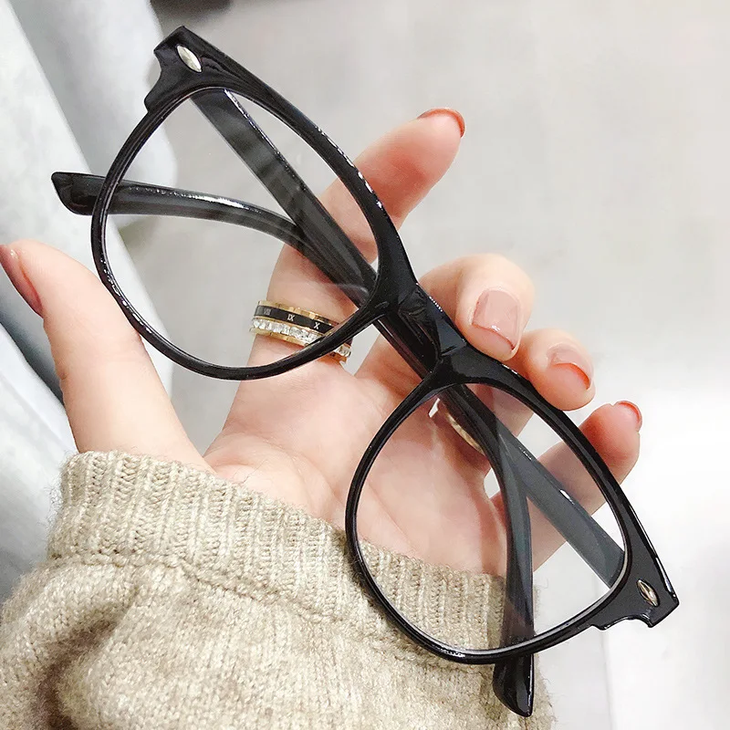 Transparente Anti-Blaulicht-Myopie-Brille für Damen und Herren, ultraleichte Brillen, übergroße Nahsichtbrille, Dioptrien -1,0 bis -6,0