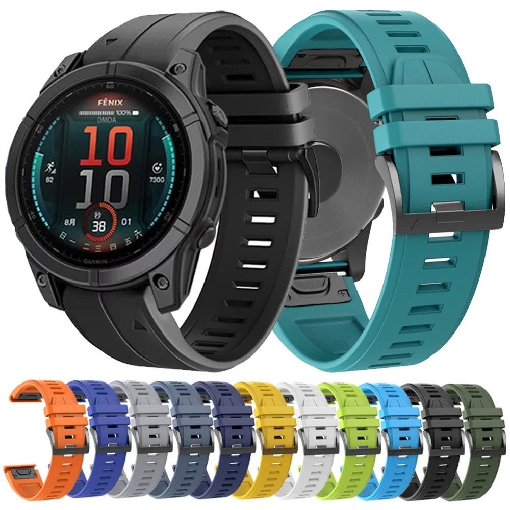 Cinturino in silicone 22mm 26mm per Garmin Fenix E 8 AMOLED Fenix 7X 7 Pro Solar/6 6X/5X Plus/3HR QuickFit cinturino 1:1 cinturino ufficiale
