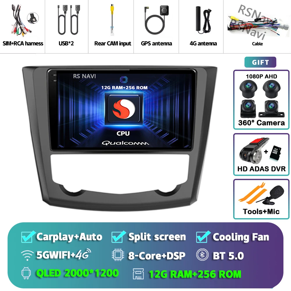 Android 15 Carplay Auto Radio Multimedia Speler Voor Renault Kadjar 2015 2016 2017 2018 2019 2din Autoradio Stereo Head Unit