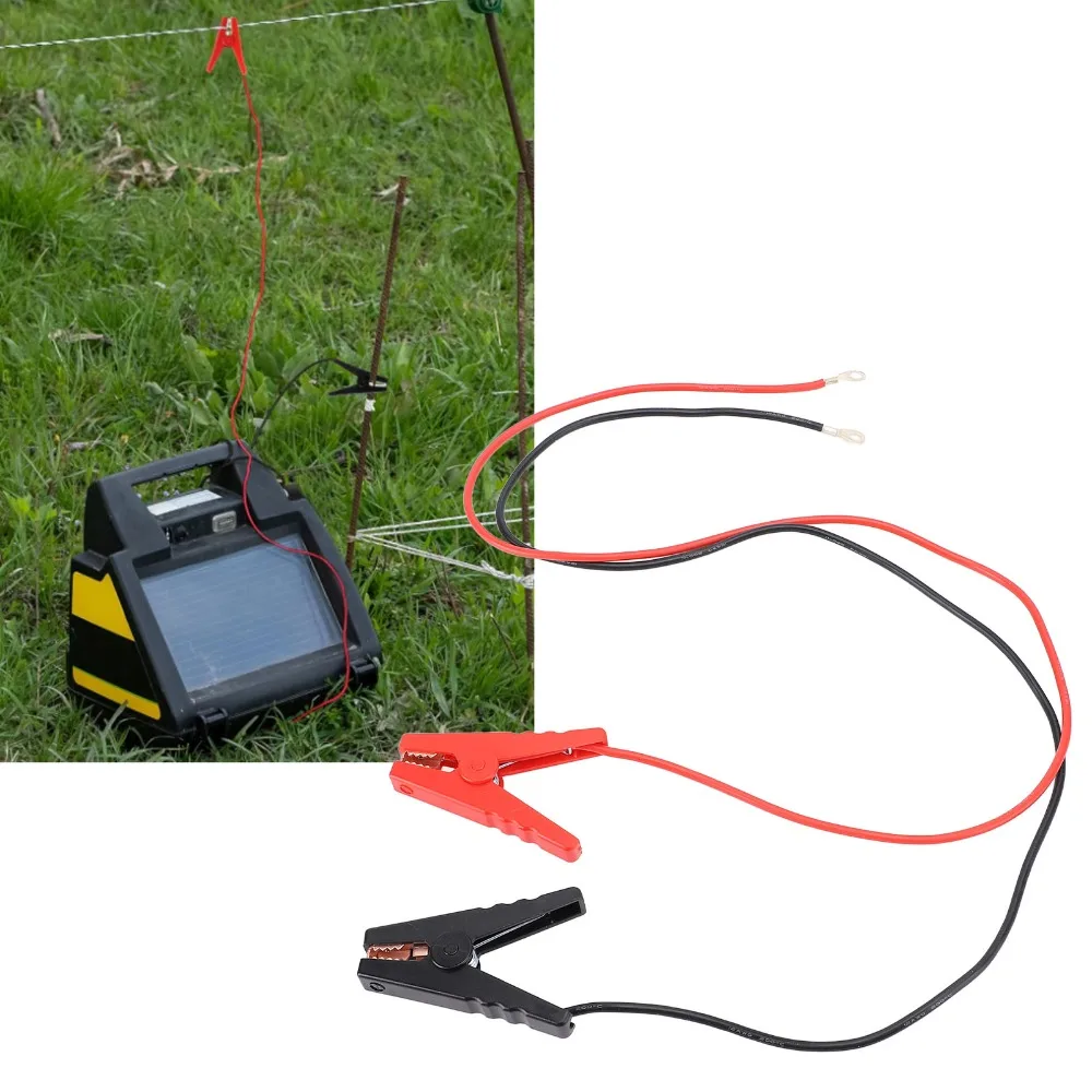 2pcs 100 cm Length Electric Fence Jumper Cable Weatherproof Design Crocodile Clip Solar Electric Fence Wire Easy Installation