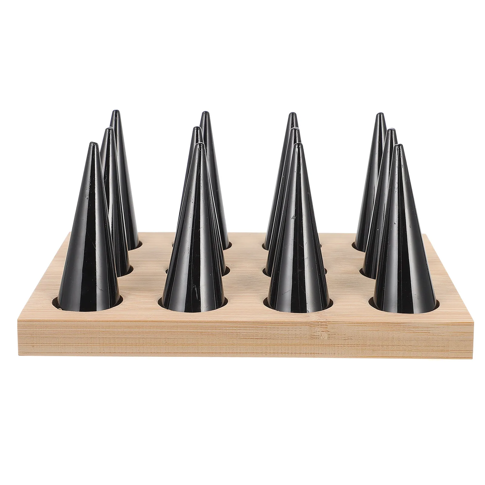 

Набор из 12-конусных подставок для колец из бамбукового дерева: элегантный органайзер для демонстрации ювелирных изделий в магазине