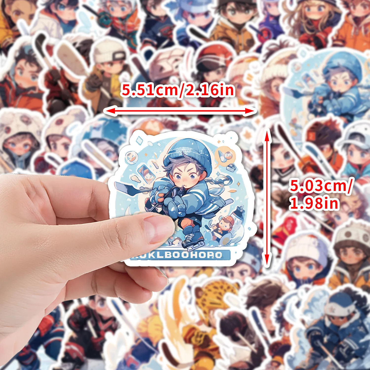 

50PCS Cute Children's Ice Hockey Sports Graffiti Stickers Waterproof Decals Kids Toys DIY Water Cup Thermos Cup Stickers