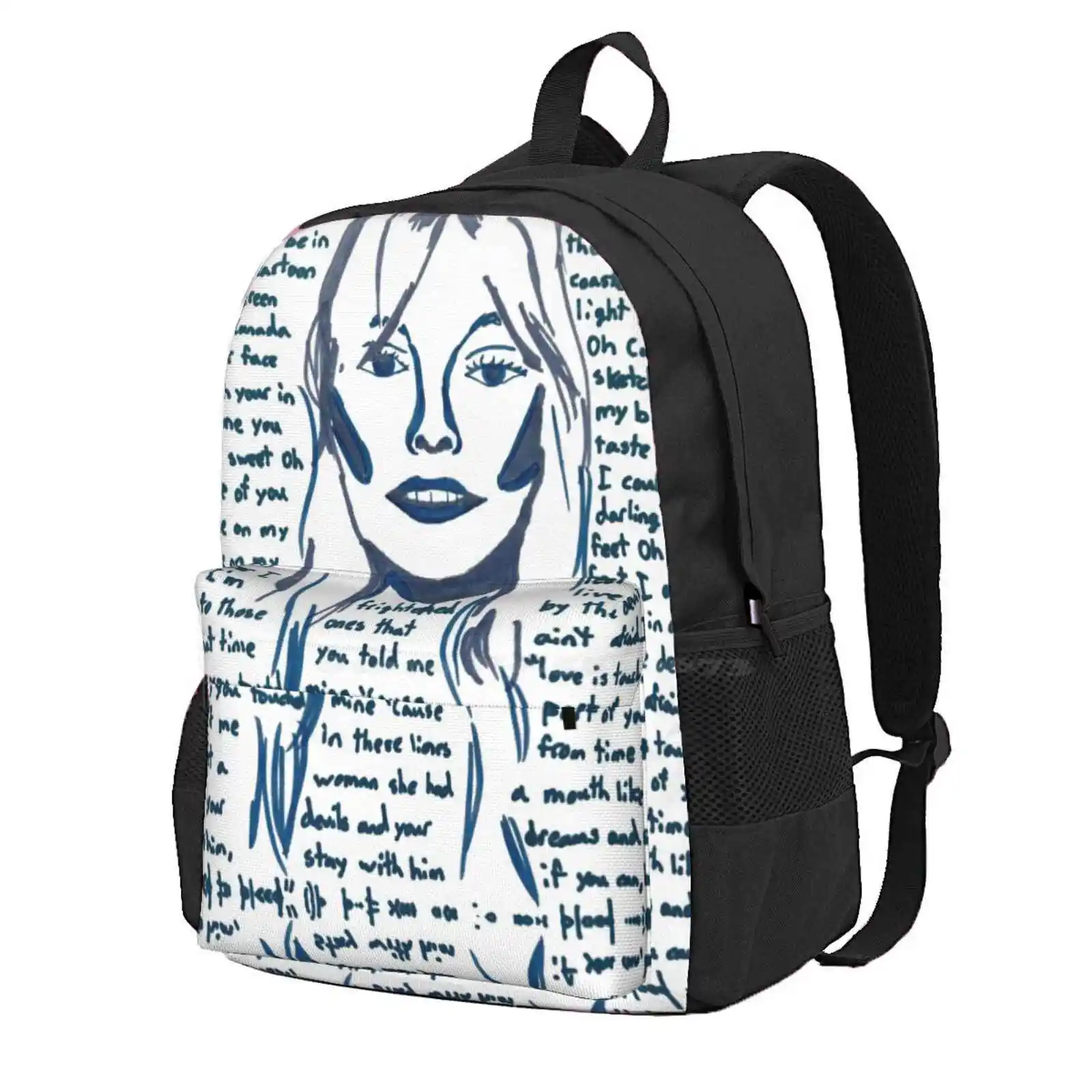 Case Of You Hot Sale Schoolbag Backpack Fashion Bags Joni Mitchell Case Of You Lyrics Singer Folk Musician Poetry Markers Court