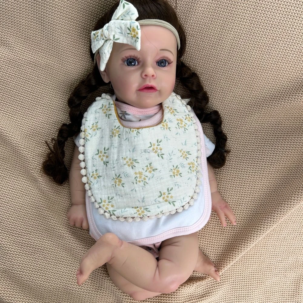 50cm Realistic Flexible Silicone Reborn Baby Girl Lifelike Details Waterproof Materials For Educational Tools Christmas Gift