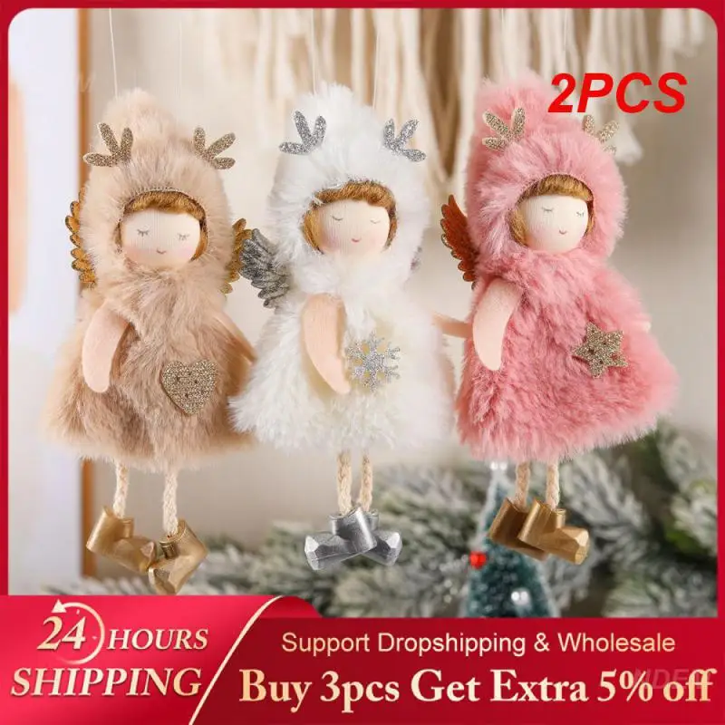 2PCS Plush Pendant Soft Wear Resistance Novelty Christmas Decorations Holiday Decoration Christmas Decoration Decoration Lovely