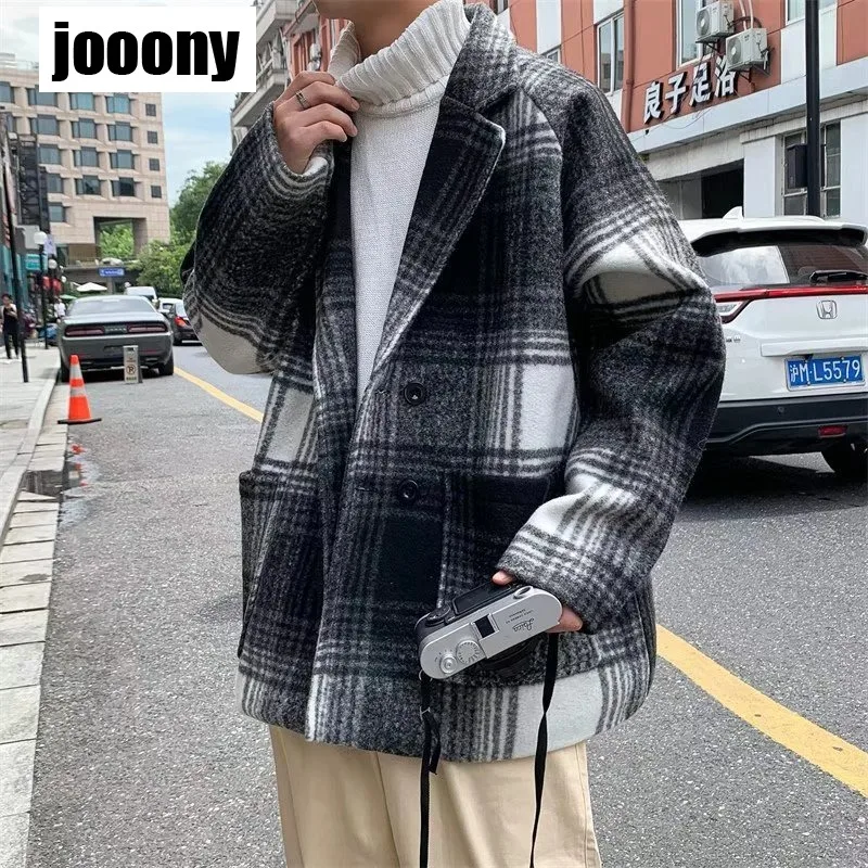 

New Autumn Winter Academic style Windbreaker Design British Style Fashion Lapel Woolen Coat Pure Warm Comfortable Coat Men's