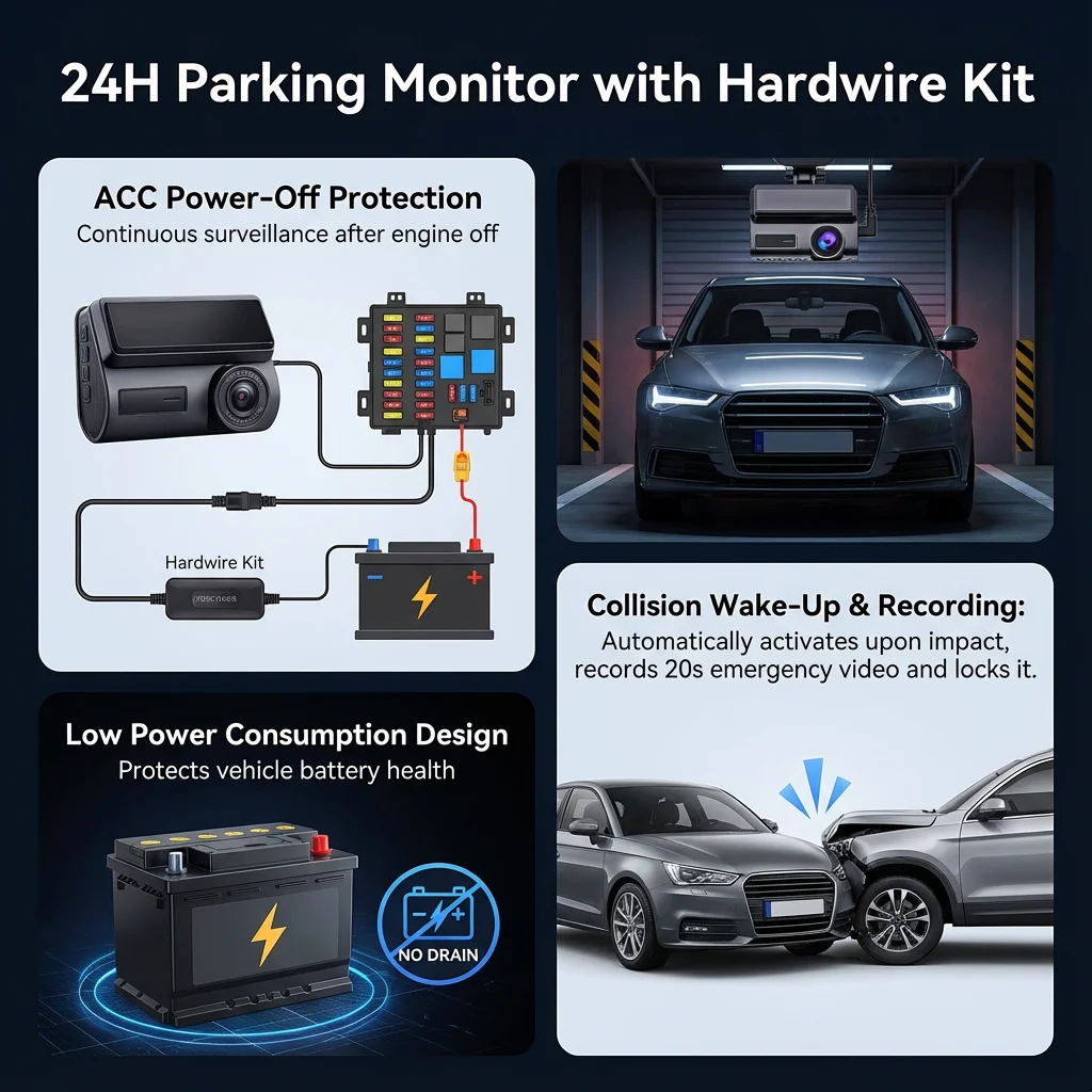 4G Live Streaming Dash Cam GPS 2K Front and 720P Rear Double Camera Night Vision 24H Parking Monitor Video Recording WiFi Share