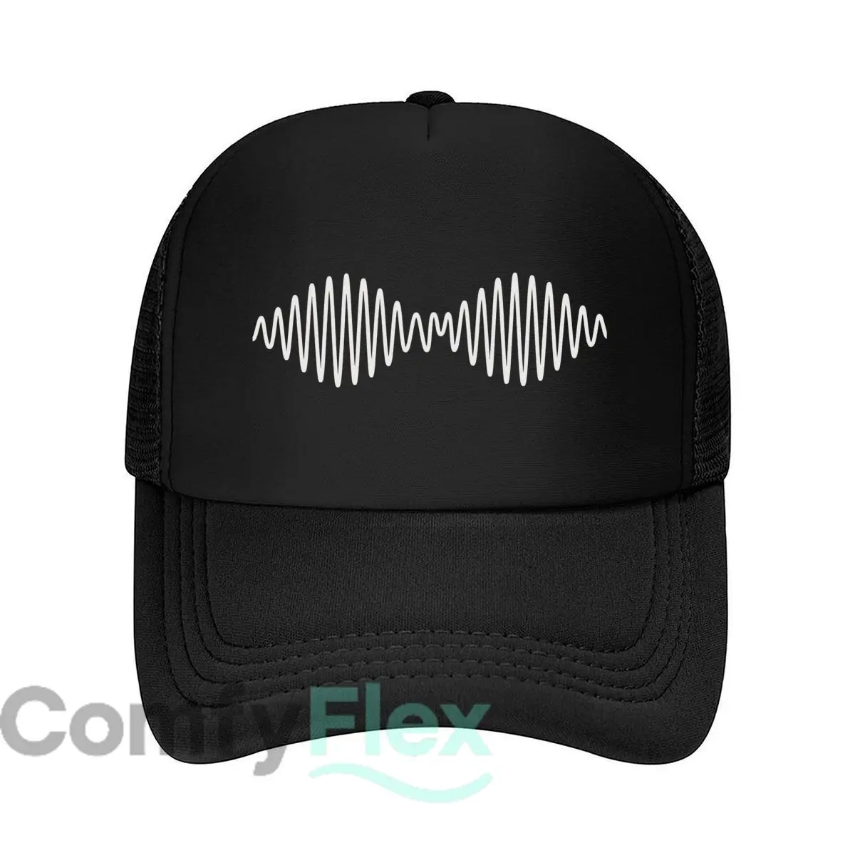White Wave Pattern Art Mesh Baseball Cap Casual Hat Outdoor  For Womens Unisex Female