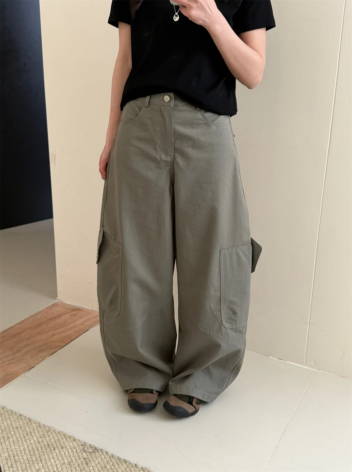 

Женские повседневные брюки-палаццо свободного кроя в корейском стиле, модные, летние, новинка, для работы и повседневной носки