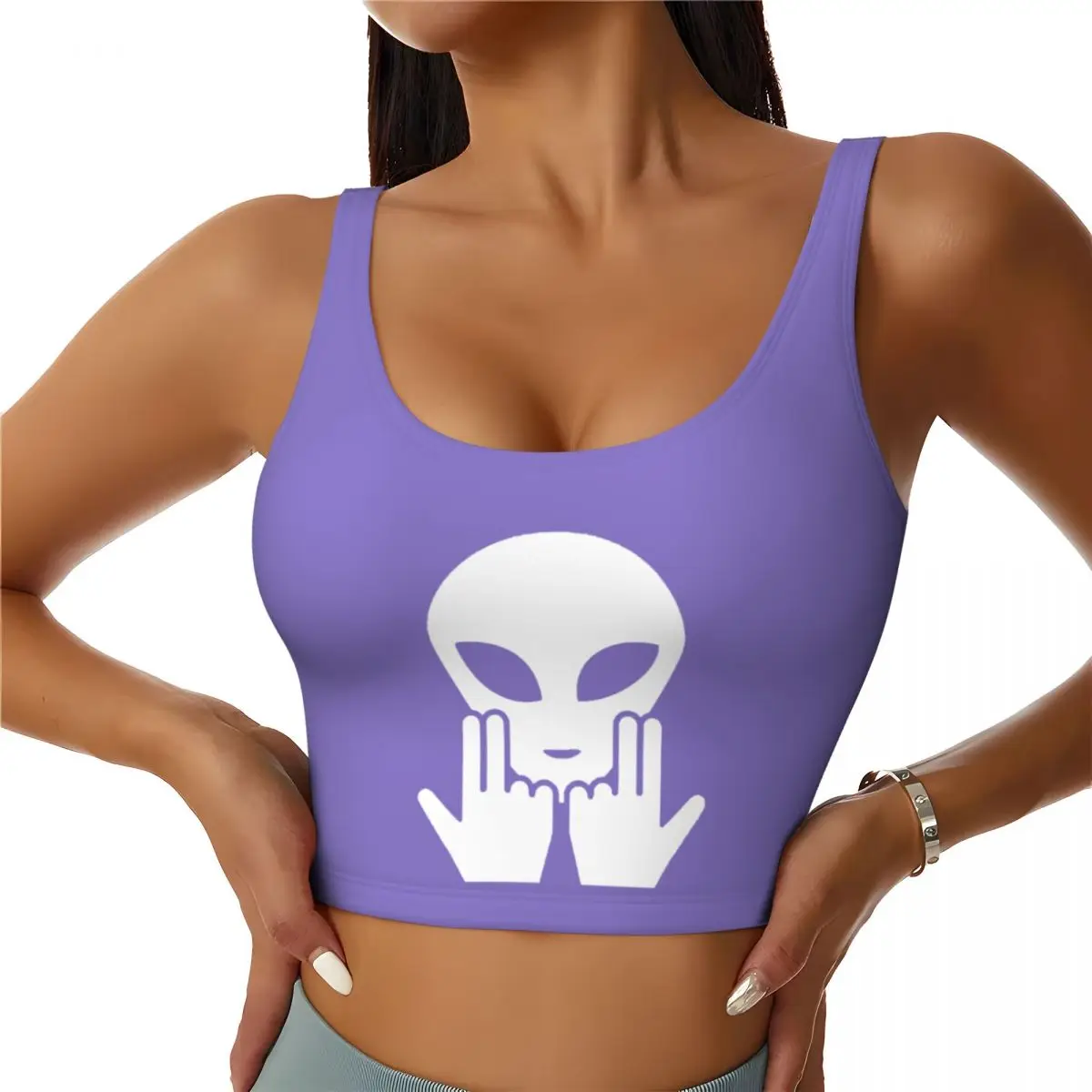 

Custom Rapper Music Jul Skull Workout Crop Tank Tops Women Seamless Yoga Running Sports Bras