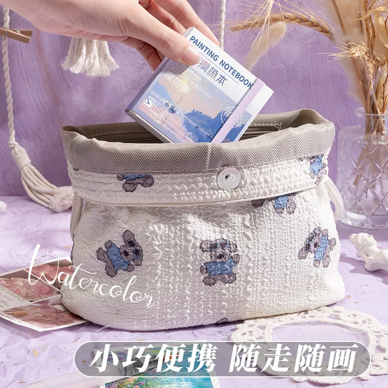 Sketching Watercolor Palette Set School Stationery 50 Sheets Mini Painting Notebook For Students Portable Pocket Notebook