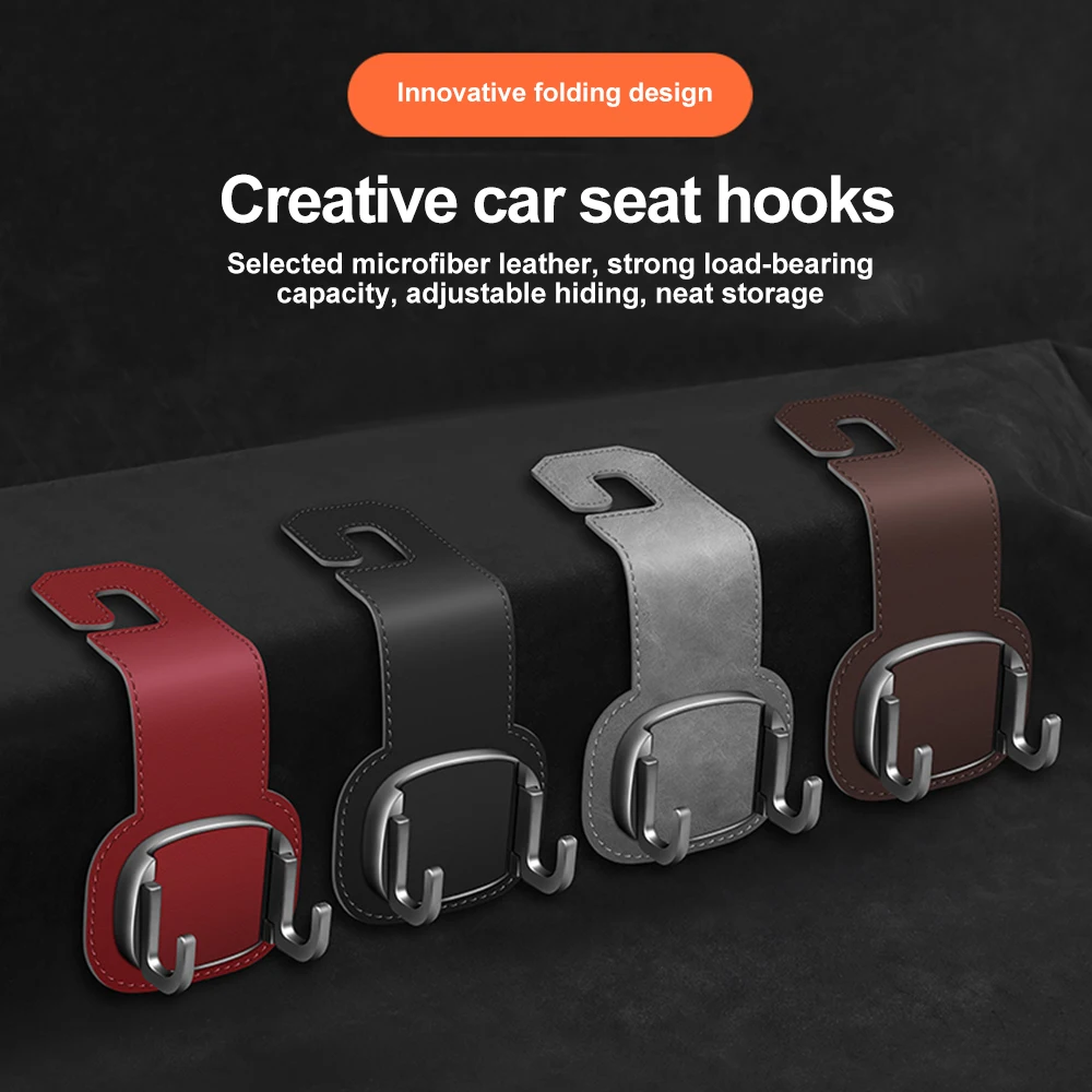 Ganchos para reposacabezas de coche, colgador para bolsos, organizador para respaldo de asiento, Clips, ganchos de sujeción automáticos, accesorios interiores de almacenamiento para coche