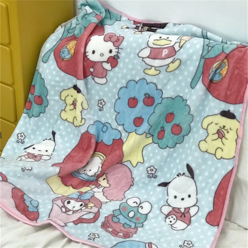Cute Anime Blanket Lovely Anime Warm Flannel Blanket Pillowcase Japanese style Blanket Bedspread Bedroom Sofa Bed Girl