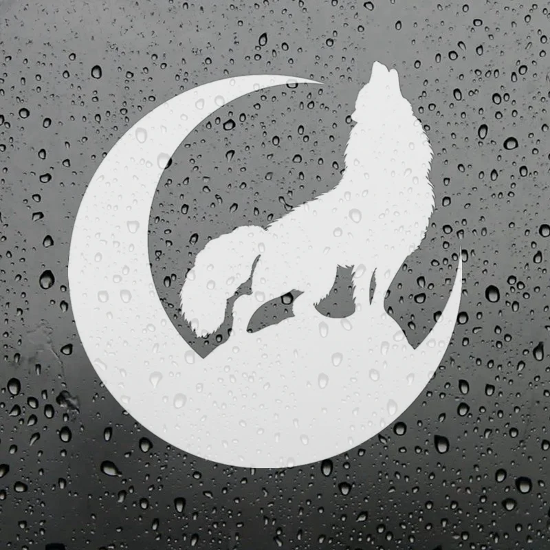 

Personalized and beautiful self-adhesive stickers for cars, cool moon wolf howl, majestic and domineering