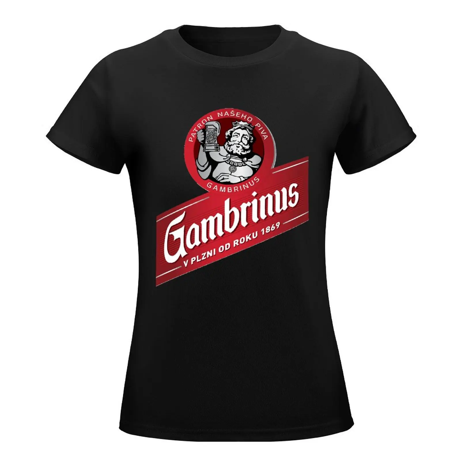 Gambrinus Wood Original Beer logo Dibujos logo T-Shirt aesthetic clothes cute tops korean fashion Female clothing woman t shirt