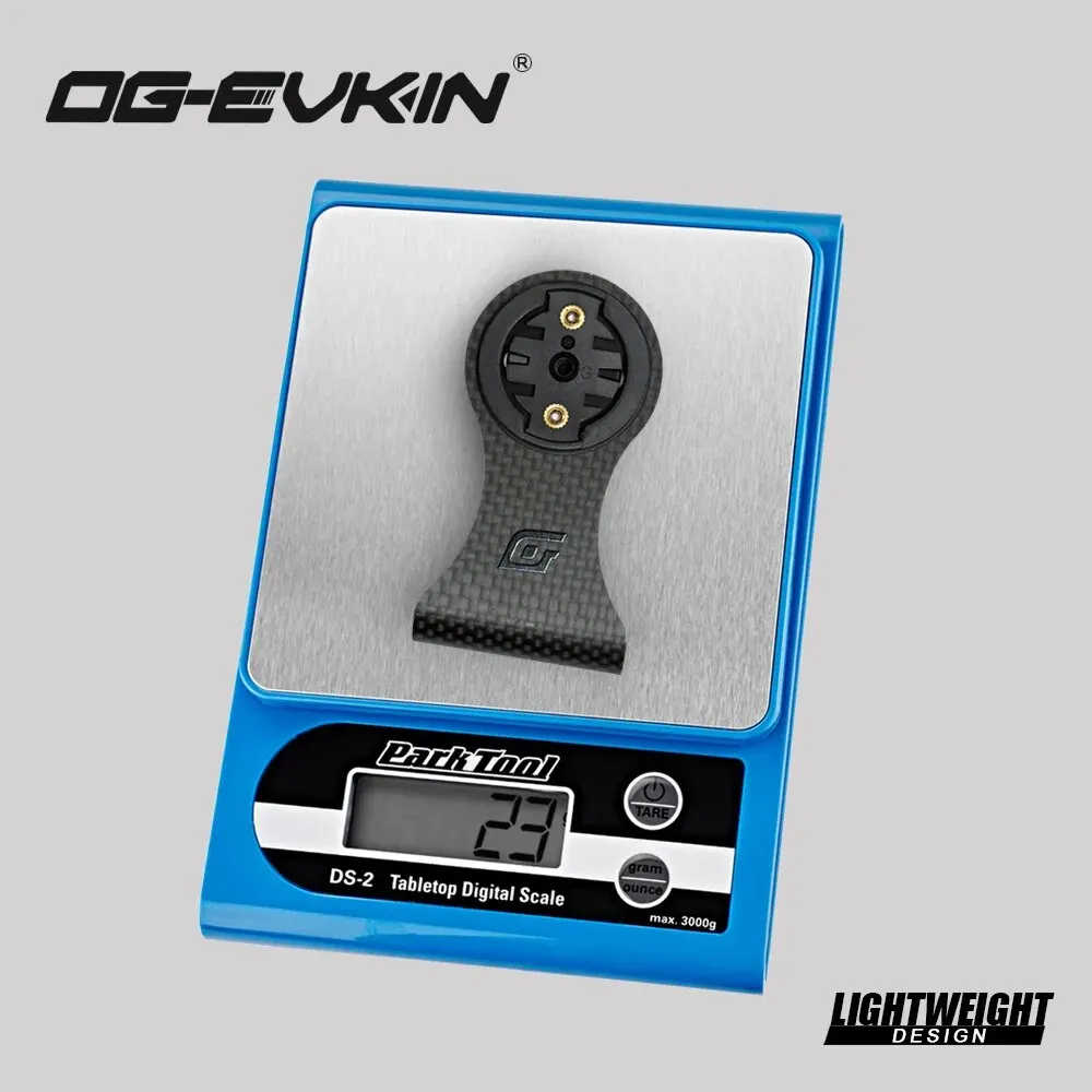 OGEVKIN Supporto per supporto per computer in carbonio con prolunga per attacco manubrio per GPS/computer da ciclismo/fotocamera/accessori per biciclette leggeri 3K Nero