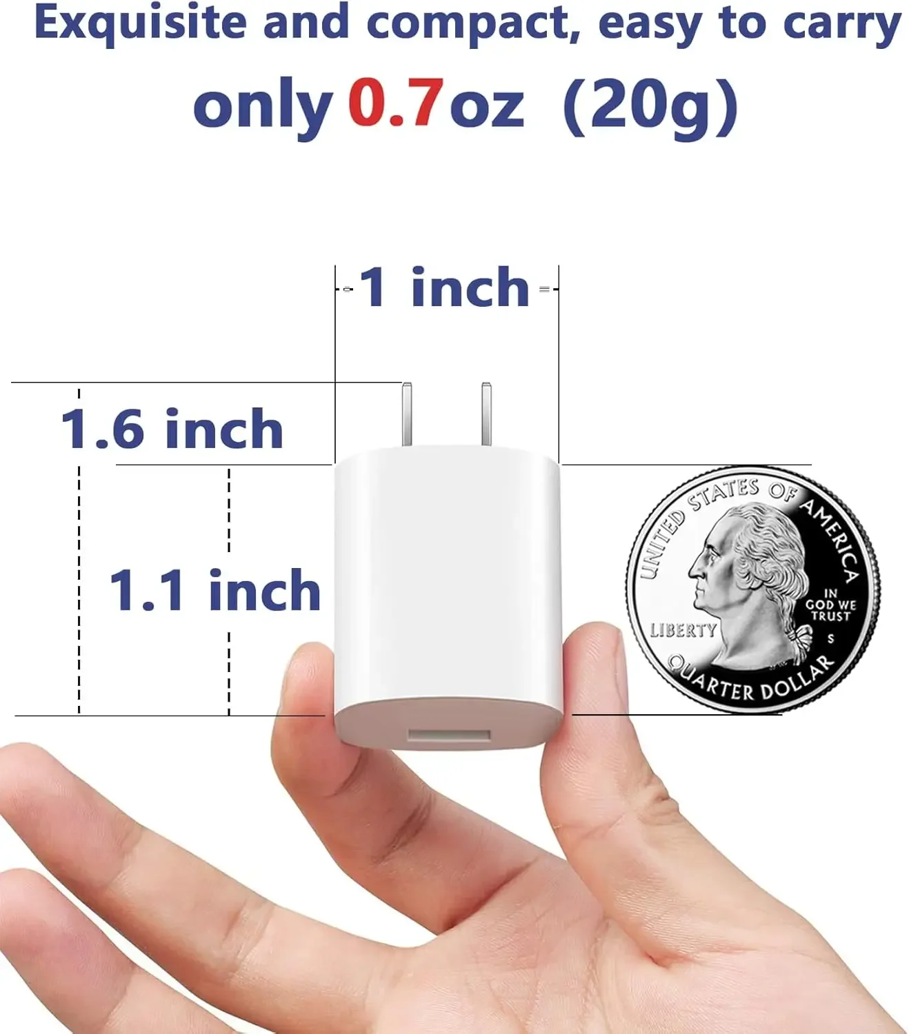 USB Wall Charger Small iPhone Charger Box Travel Plug Cube 5W Power Adapter for iPhone SE 2020 12 Pro Max 11 LG Huawei Kindle