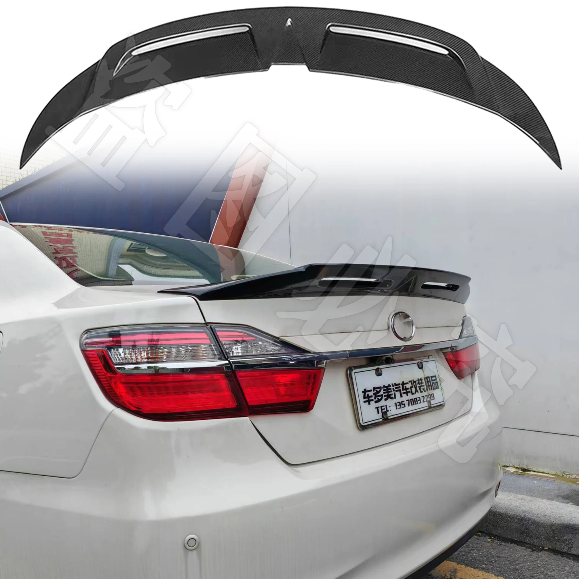 

For Toyota Camry 2012 2013 2014 2015 GT Style Real Carbon Fiber Forged Carbon Car Rear Wings Spoiler Body Kit Accessories