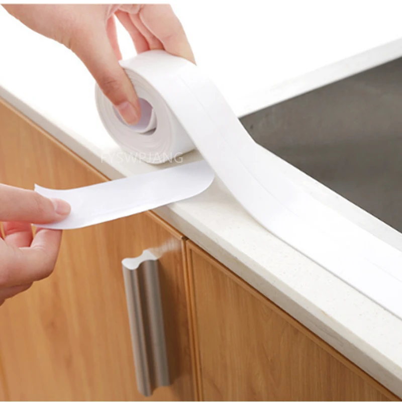 Waterproof Anti-mildew Sealing Tape Bathroom Bathtub White PVC Self-adhesive Sealing Strip Kitchen Sink Door Window Seam Sticker