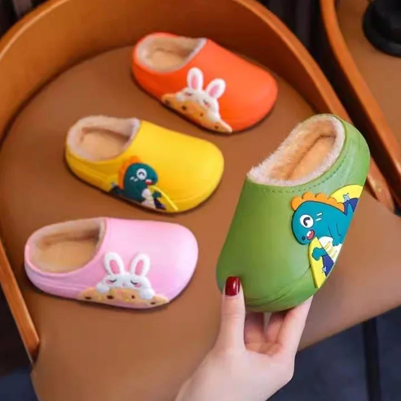 

Children's cotton slippers 2024 new winter boys' slippers cute girls indoor children parent-child baby hairy shoes