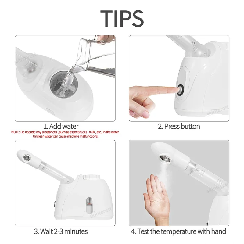Portable facial hot steamer, home skin steamer, sprayer, nano ion steaming machine, home salon, spa care tools