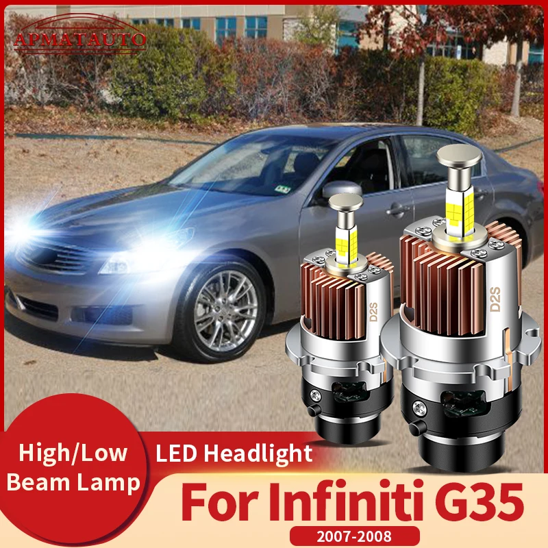 

2PCS 12V High Quality 32000LM 35W HID Xenon Bulb 6000K Auto Light Car Headlight For Infiniti G35 2005 2006 2007 2008 Plug&Play
