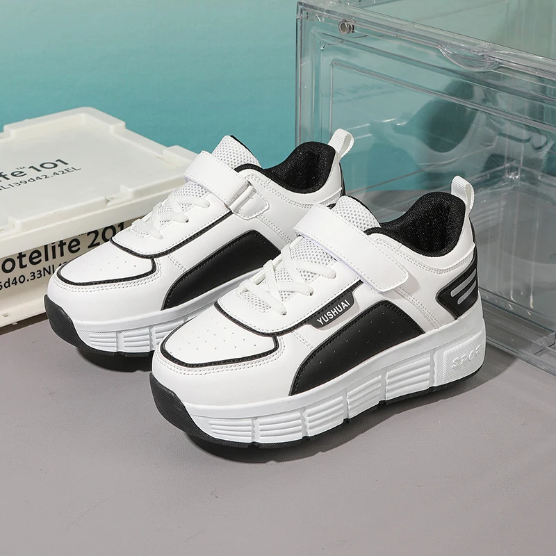 2025년 신상 남아용 롤러 스니커즈: 2륜 멀티라이트 휠 슈즈 – 여학생용 롤러 스케이트