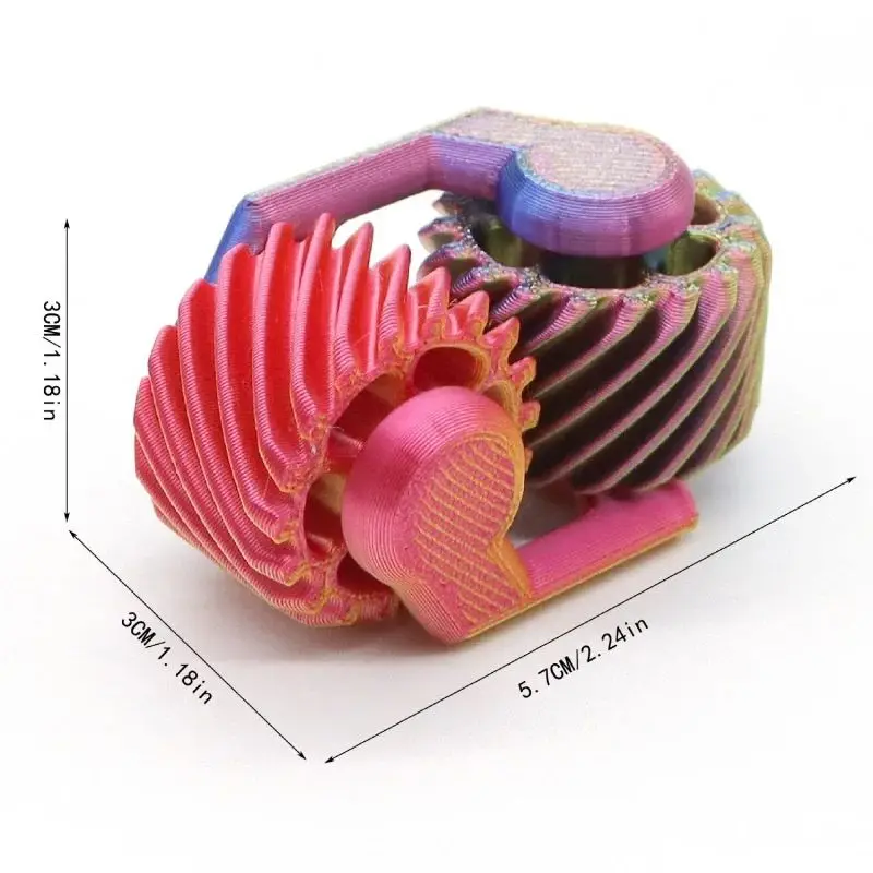 Fingertip Gear Mini Gyroscope 3D Printed Fidget Spinner Stress Relief Decompression Toy Gift for Adults Teens Kids Party Favors