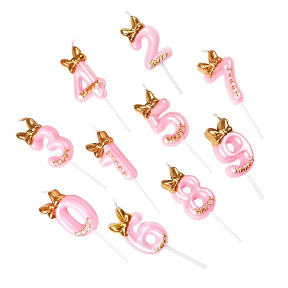 

10pcs Birthday High Quality Paraffin Candles Cake Topper Digital Numeral Elegant Uniform Burn Less Use