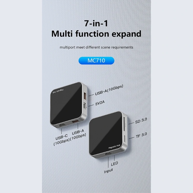A9LC MANGINAM MAGNECTION TYPE C ADAPTER USB3.2 10GBPS Quick Charging Station يعزز الخبرة السمعية منفذًا اختياريًا