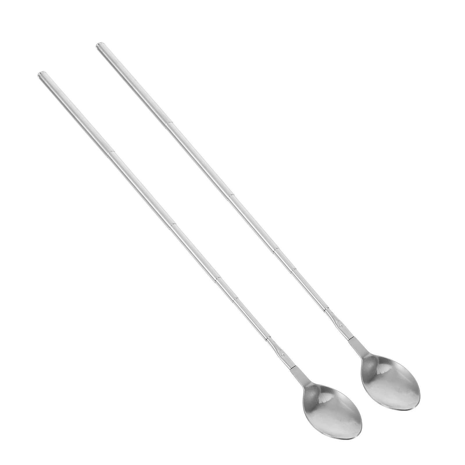 

2pcs Stainless Steel Telescopic Spoon 20.5-63.5Cm Extendable Mixing Serving Tool For Soup Salad Cereal Stirring Outdoor Camping