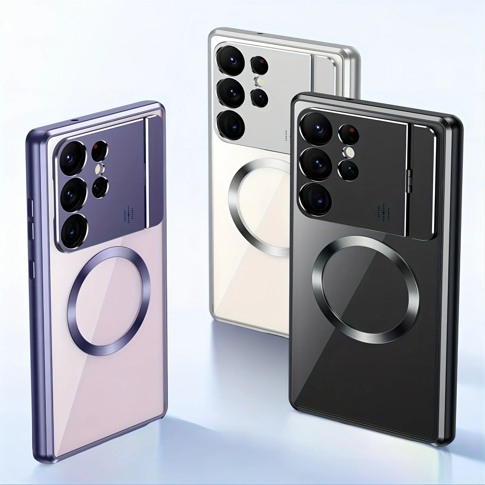 Metal Aluminum Alloy Macsafe Magnetic Case for Samsung Galaxy S24 S23 S21 S22 Ultra S24Ultra Magsafe Lens Holder Perfume Cover