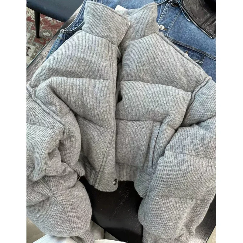 Vrouwen Casual Grijze Kleur Korte Jassen Parkas Vrouwelijke Casual Losse Dikke Warme 2023 Herfst Winter Jassen