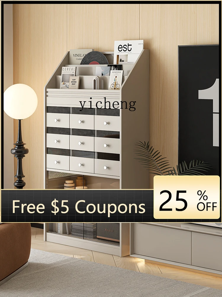 

AB retro bookshelf cabinet magazine floor-to-ceiling storage living room bedroom simple light luxury storage cabinet