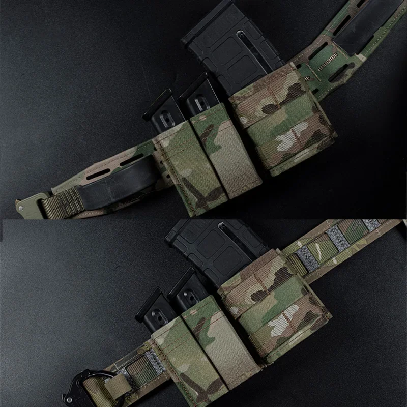 Tactical 9mm Magazine Pouch Hunting Molle Double Magazine Bag with Hard Clip Plate Clip 5.56 Mag Case view 5