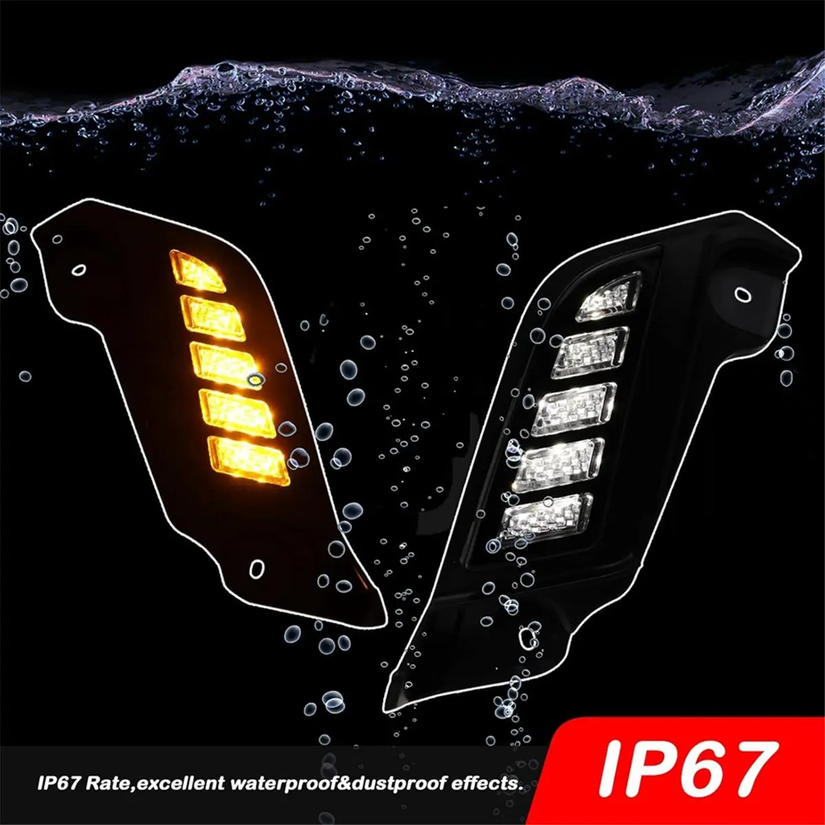【EXCLUSIVE!】Front Side Marker Daytime Running Lamp Amber Sequential Turn Signal for Toyota Tacoma 2011-2015 Accessories