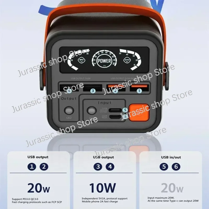 باور بانك خارجي بقدرة 60000 مللي أمبير في الساعة، باور بانك محمول، بطارية خارجية، شاحن سريع PD لمحطة الطاقة المتنقلة