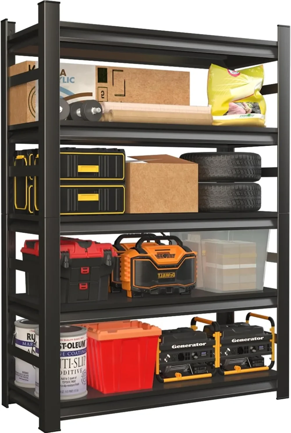 

72" H Garage Shelving,2000LBS Heavy Duty Garage Storage Shelves,Adjustable 5 Tier Metal Shelving Unit