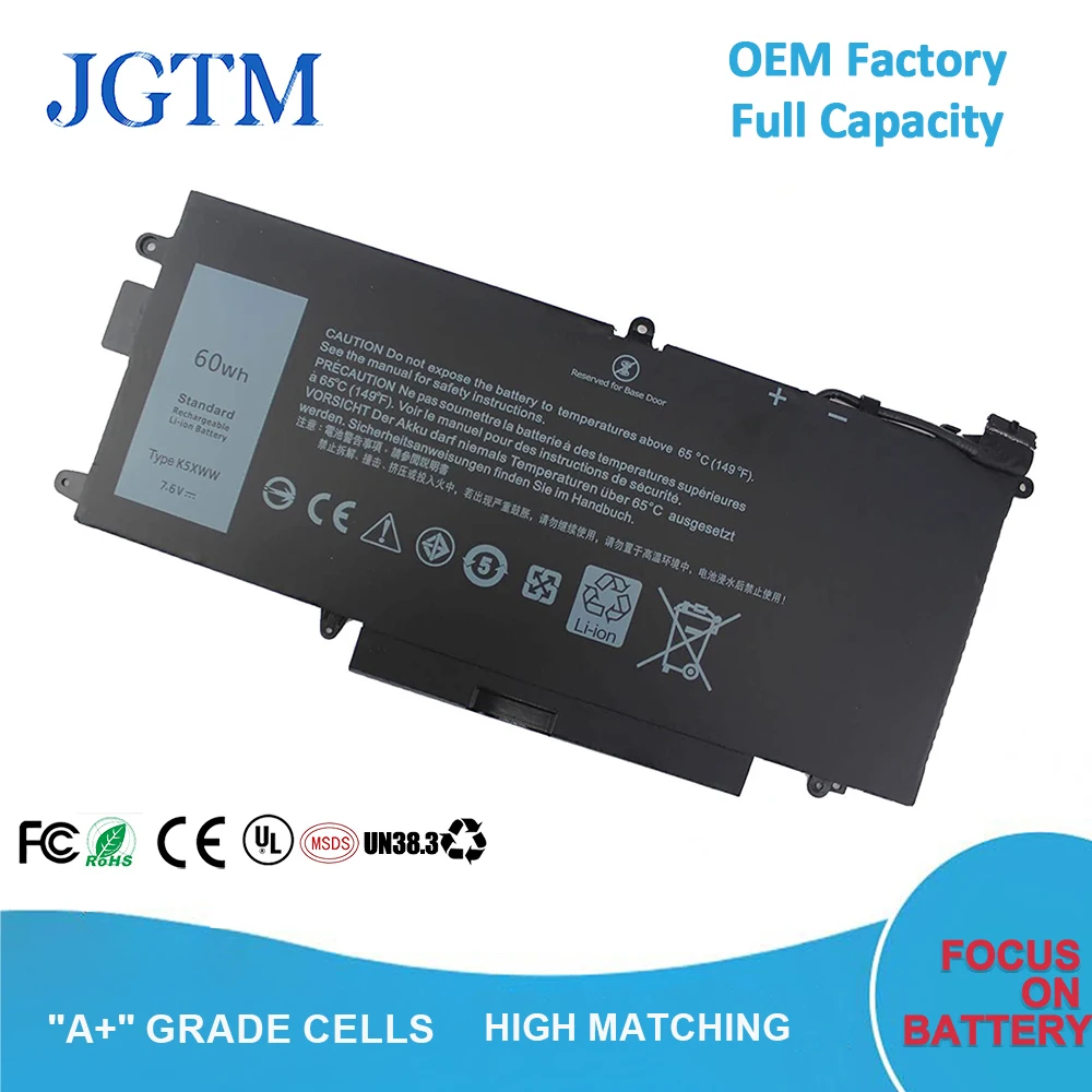 K5XWW 7200MAH Replacement Laptop Battery for Dell Latitude 13 7389 7390 2-in-1 5289 2-in-1 Series Competable 6CYH6 71TG4