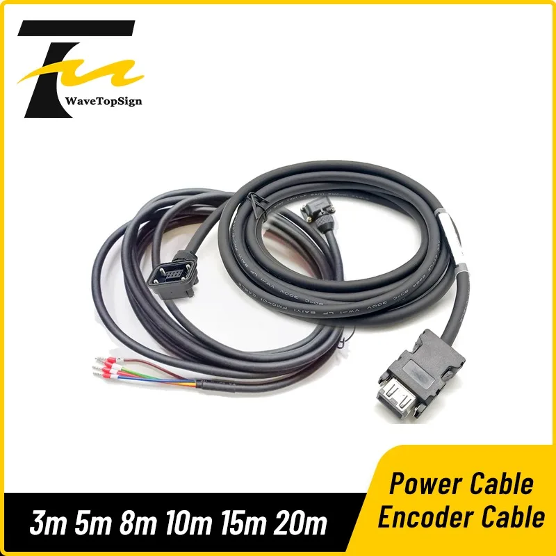 JE J3 J4 Low Power Servo Motor Power Cable MR-PWS1CBL3M-A1-L Encoder Cable MR-J3ENCBL3M-A1-L 3M 5M 8M 10M 15M 20M for Mitsubishi