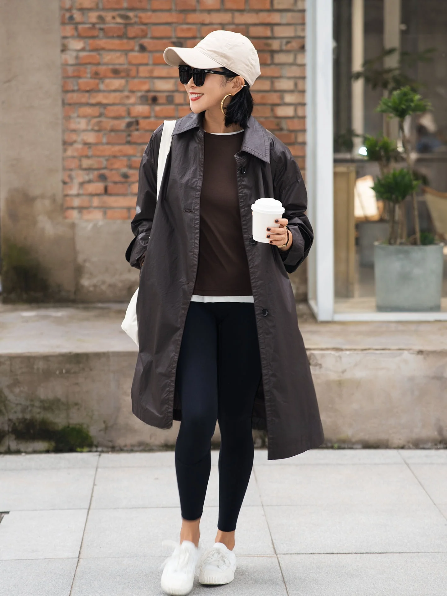 

Ele Cotton Material Stelling Sle Commuter Coat Durable Canvas Fabric Elephant And Girfe Pattern Mid-Length Sve