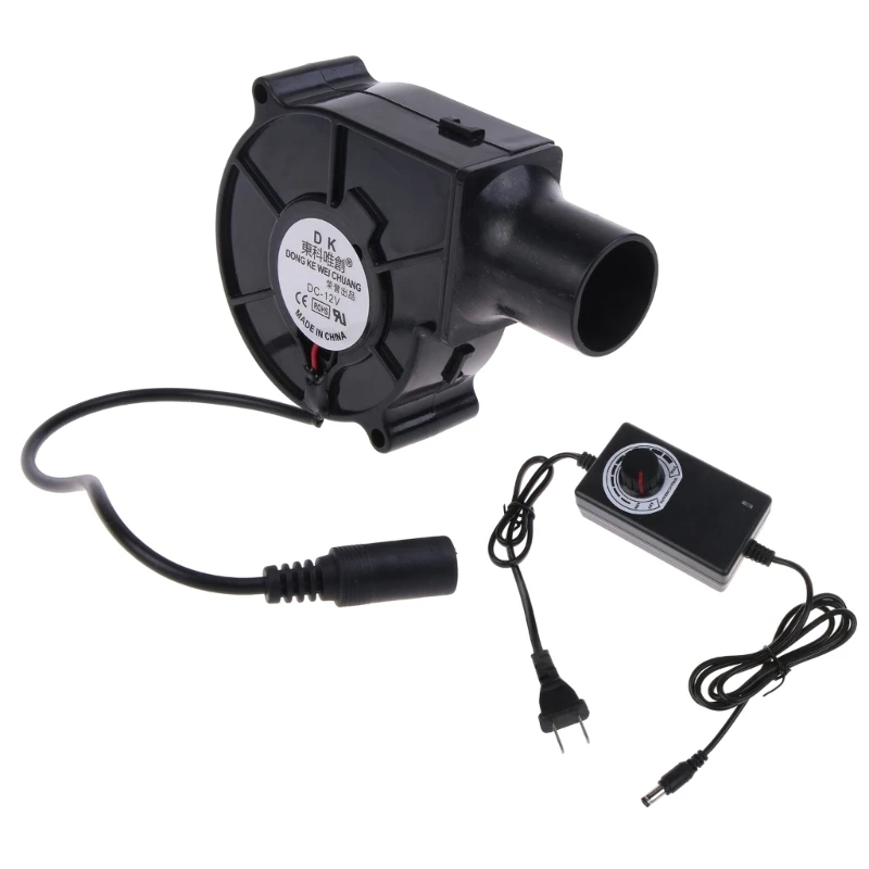 US/EU Plug BBQ Fan Air Blower 12V Large 110V 220V Powered Fan Variable Speed Controller Barbecue Tool