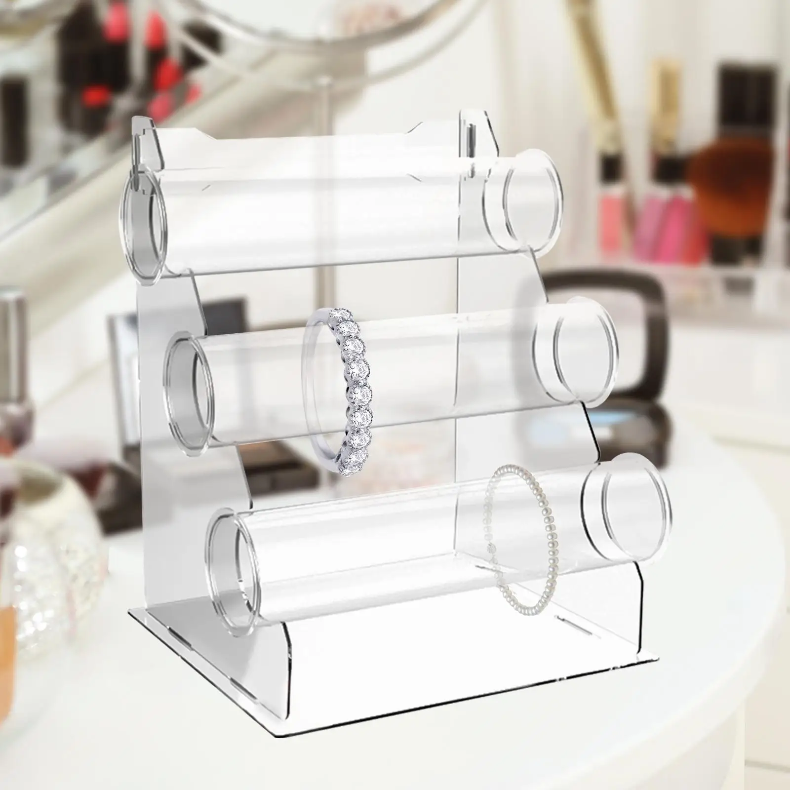 3 Tier Headband Display Holder Counter Display Props Decor Clear Storage Stand