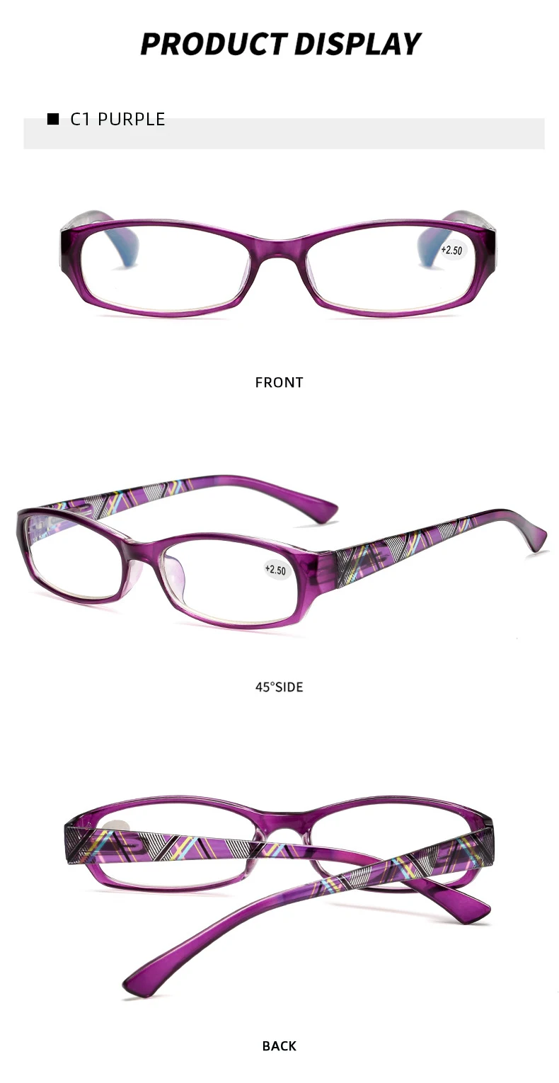 Leichte kleine Lesebrille für Damen, modisch, Presbyopie-Brille für Damen, trendige Anti-Blaulicht-Brille – Detail 12
